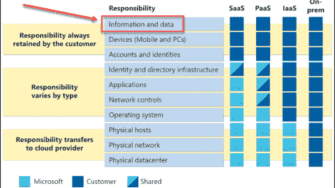 Microsoft shared responsibility model for SaaS environments