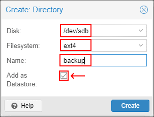 Backup directory settings