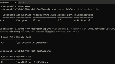 Create new drive mapping with New SmbMapping