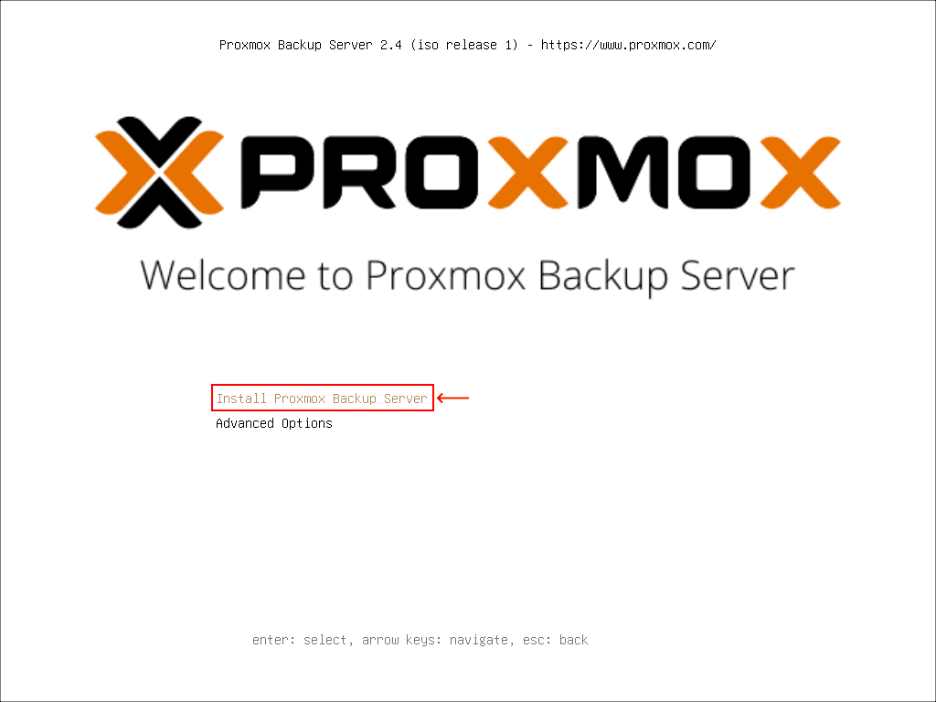 Welcome to Proxmox Backup Server installation