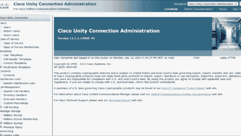 Cisco Unity web interface