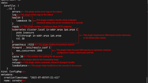 Viewing the CoreDNS Corefile in YAML format