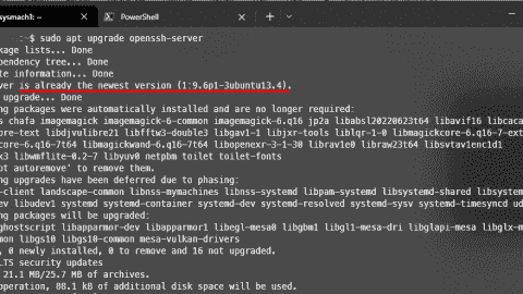 Upgrading the openssh-server