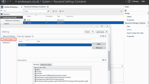 Overview of fine grained password policies in the Active Directory Administrative Center