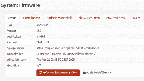 Update OPNsense to the latest version