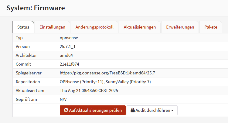 Update OPNsense to the latest version
