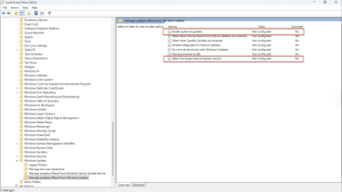Group Policy settings for getting the latest updates as soon as they're available