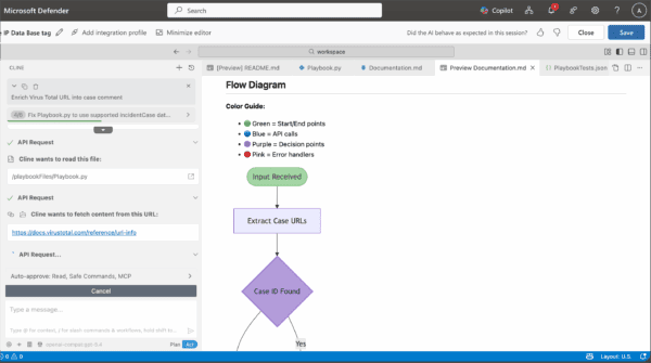AI playbook generator in Defender portal (image Microsoft)