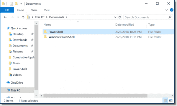 PowerShell Core and Windows PowerShell use different folders