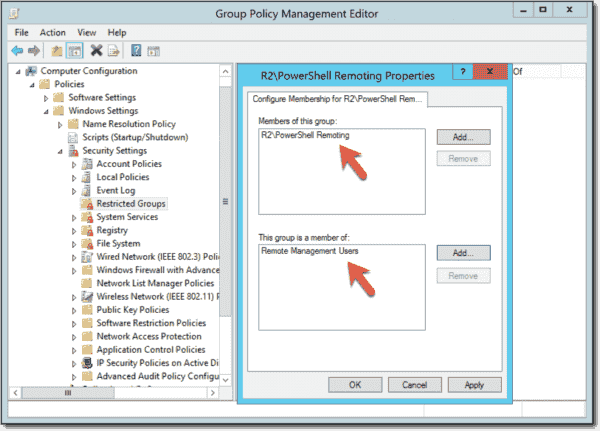 Adding a new domain group to the local Remote Management Users group