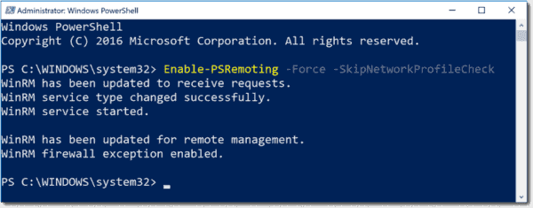 Enable PowerShell remoting with Enable PSRemoting